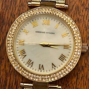 Adrienne Vittadini gold tone fashion quartz watch